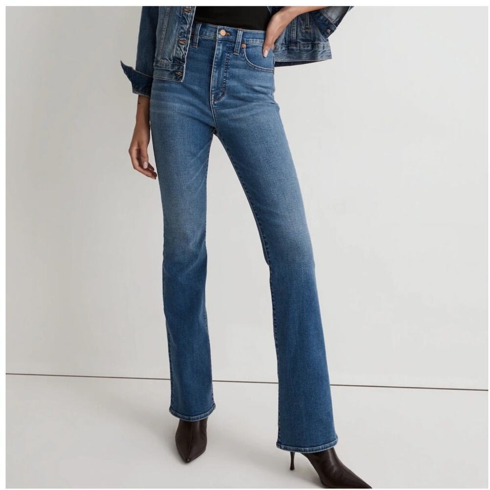 Madewell Womens Skinny Flare Jeans Size 27 Medium Wash Western Rodeo Festival - Picture 1 of 10